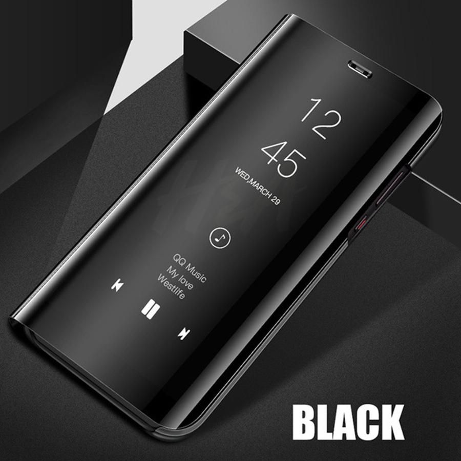 Smart Mirror Flip Phone Case For Huawei P9 Lite 2017 View PU Leather Stand Protective Cover