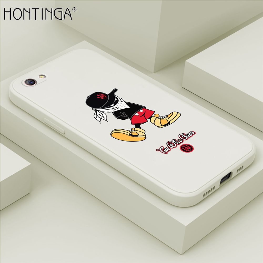 Hontinga for OPPO R9S Plus Case Cartoon Masked Mouse Phone Case Soft Square Edge Silicone Cases Full Lens Cover Shockproof Protection Cover