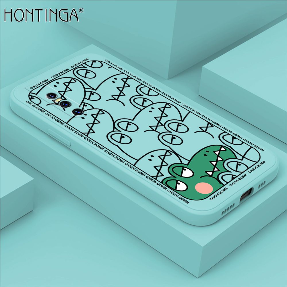 Hontinga for Vivo V15 Pro Case Cartoon Crocodile Alligator Phone Case Phone Case Soft Square Edge Silicone Cases Full Lens Cover Shockproof Protection Cover