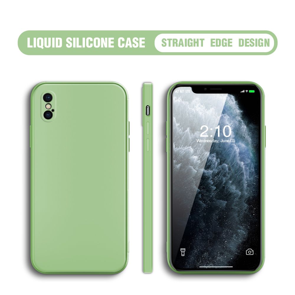 BILI for iPhone XS MAX Back Cover Ultra Thin Soft Luxury Square Multicolor Liquid Silicone Phone Case