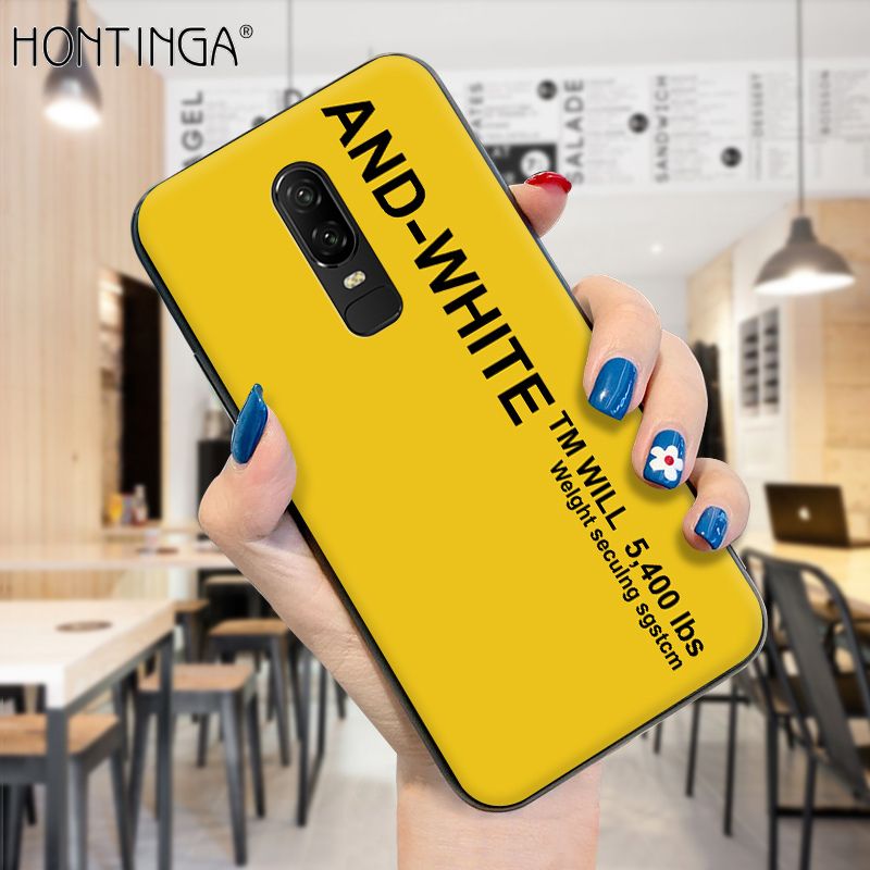 Hontinga for OnePlus 6 Case Simple Generous Clean Color Girls Boys Cases Shockproof Soft Silicone TPU Phone Cover