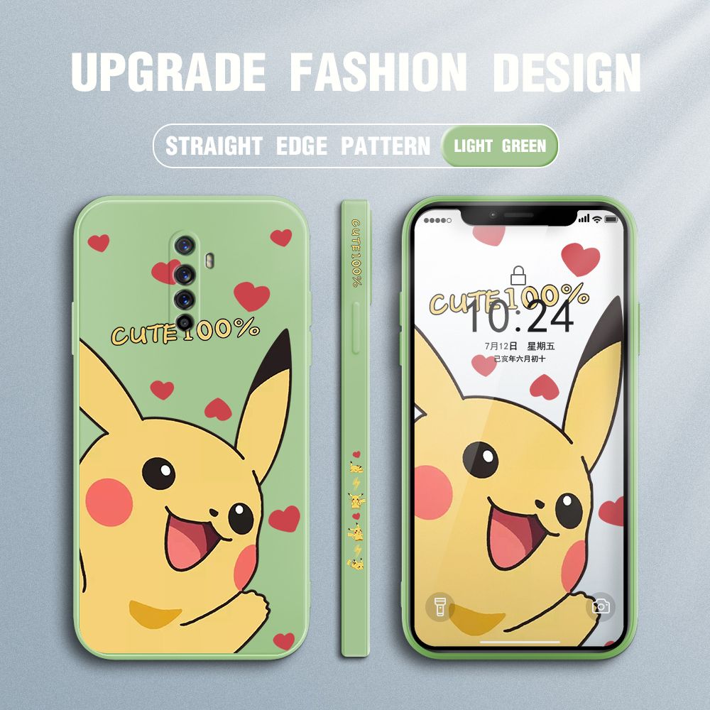 FHKL for Realme X2 Pro Back Cover Cartoon Pikachu Side design Soft Case Multicolor Liquid Silicone Phone Cases