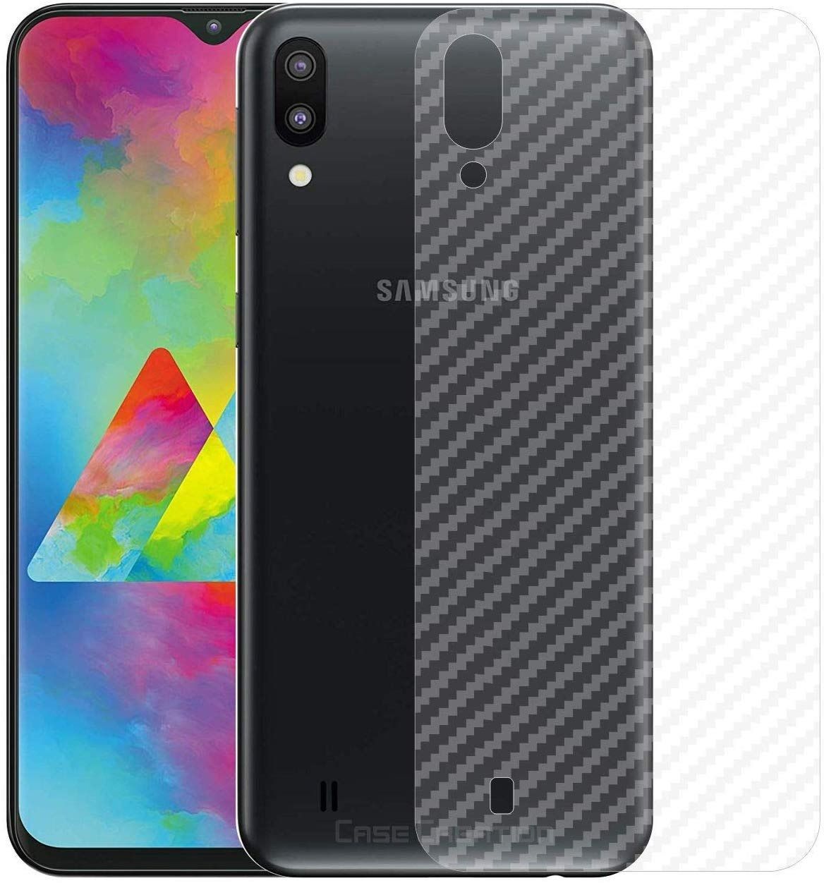 Samsung Galaxy M10 Carbon Fiber Textured Back Screen Sticker