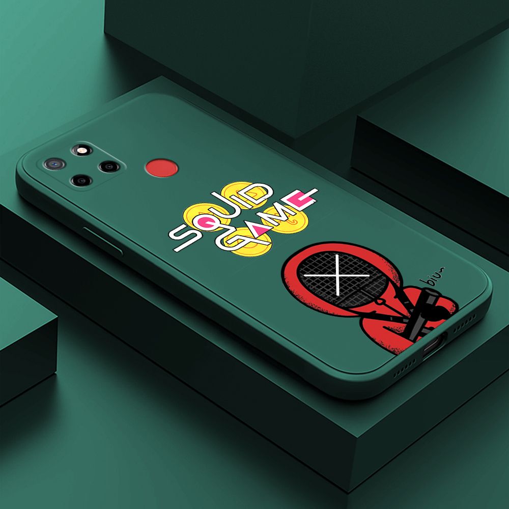 ZeroQiQi for Realme C25S Case Fashion Cartoon Electric Baton Judge Role Phone CoverSquare Liquid Silicone Trend Phone Case