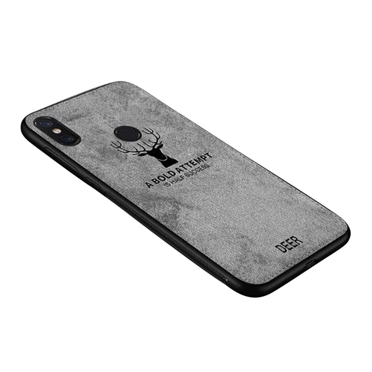 For Xiaomi Redmi 6 Pro/ A2 Lite Phone Cover Shockproof Deer Cloth - Ash  and  Black