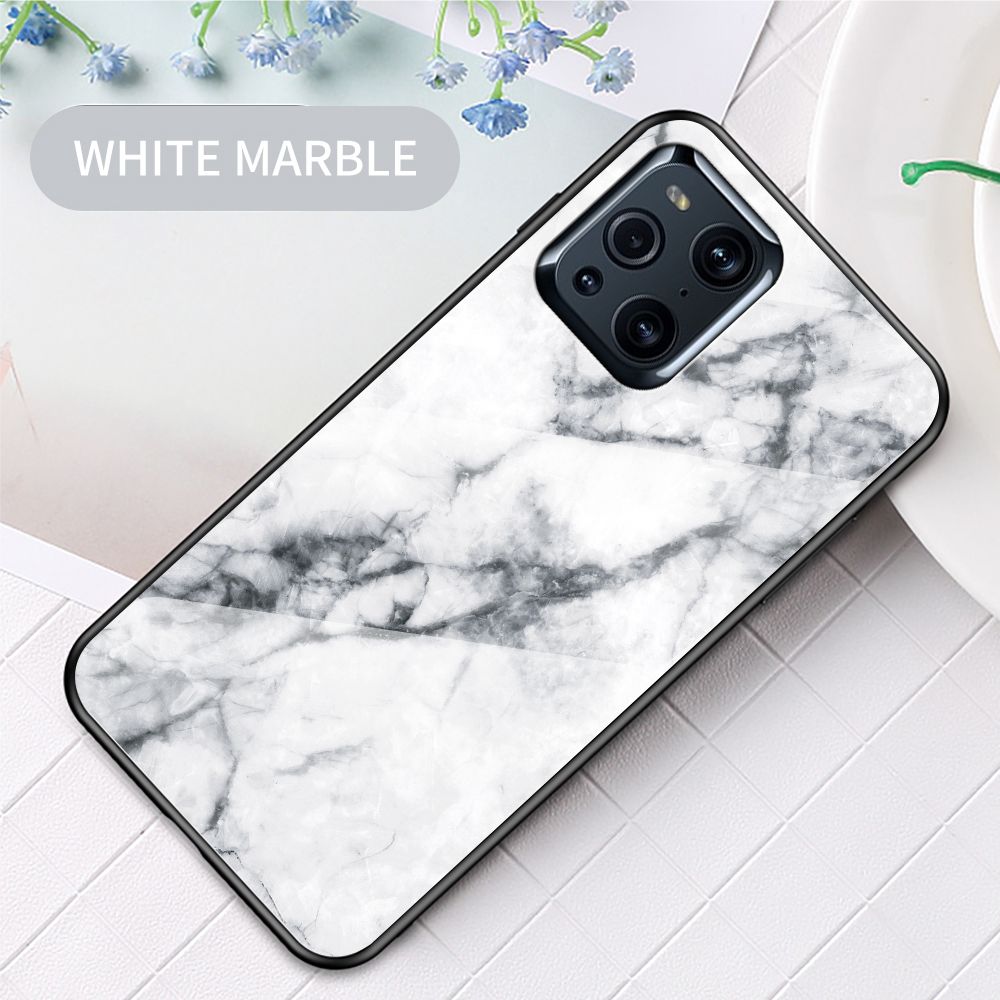 Case for OPPO Find X3 + OPPO Find X3 Pro Tempered Glass Protective Layer on the Back and TPU Bumper Anti+shock Shock Absorption Protective Cover