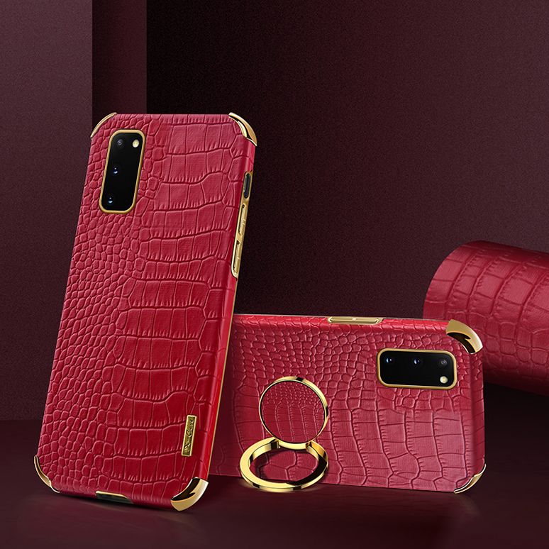 Case for Samsung Galaxy S20/Galaxy S20 5G Crocodile Pattern 360 Degree Rotating Ring Protective Cover Compatible with Magnetic Car