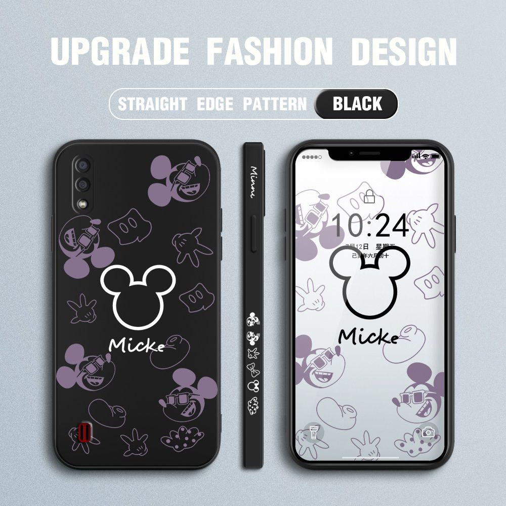 FHKL for Samsung Galaxy A01 Back Cover Mickey Print Side design Soft Case Multicolor Liquid Silicone Phone Cases