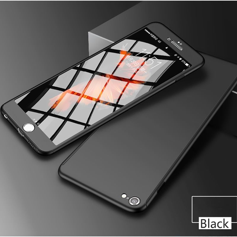 360 Full Cover Phone Case For iPhone 13 11 12 Pro Max X XS XR SE 2020 6S 7 8 Plus 5 Hard PC Protective Cover With Tempered Glass