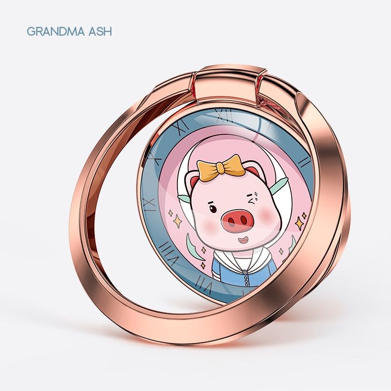Creative Mobile Phone Ring Holder Cute Cartoon Metal Phone Bracket