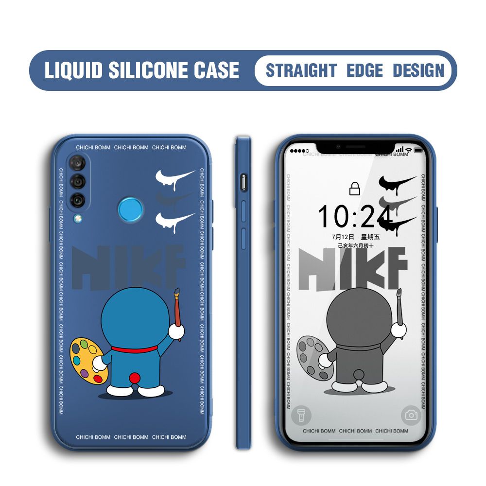 BILI for Huawei P30 Lite / Nova 4E Back Cover Cartoon Clown Multicolor Liquid Silicone Phone Case Soft Square Lens Protection Phone Cases