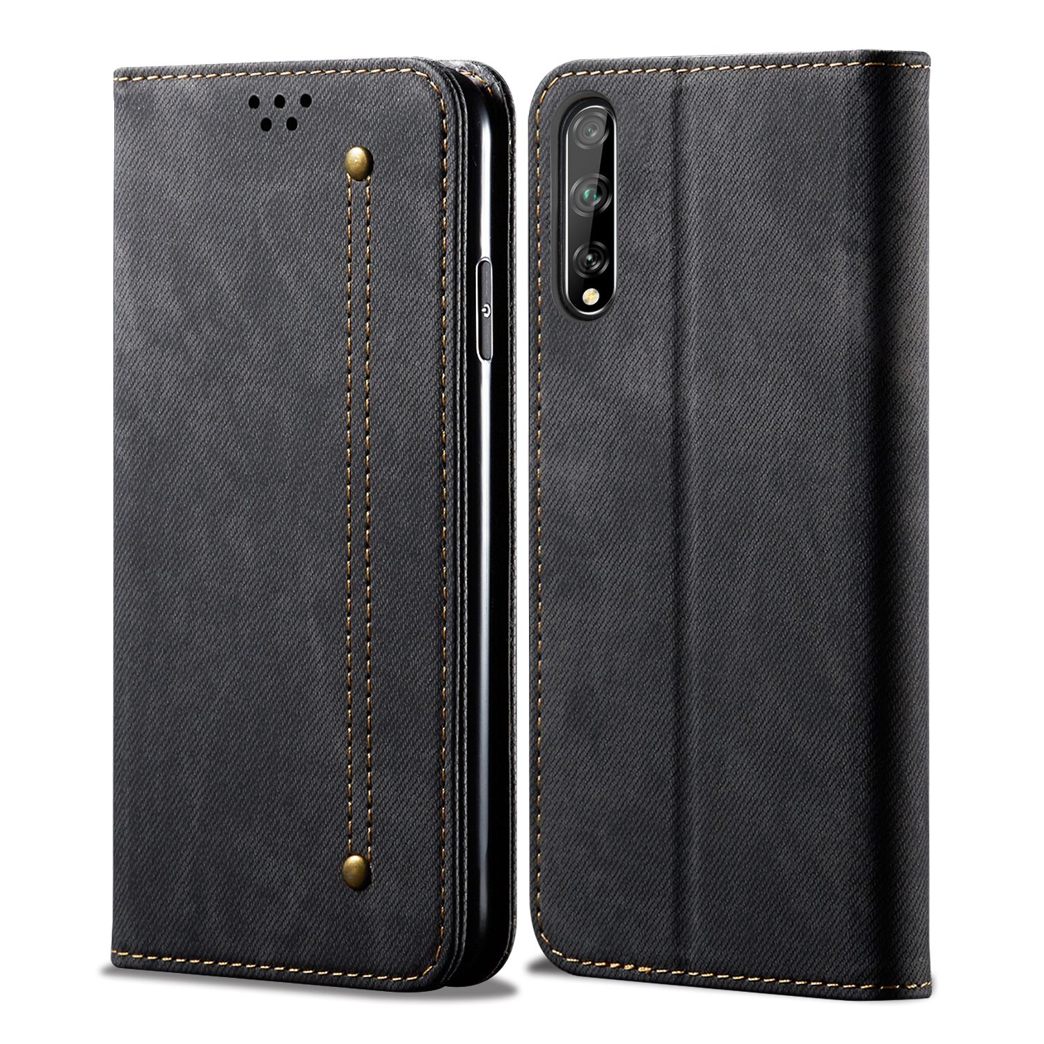 For Huawei Y8P Retro Style Magnet Flip Leather Protective Case with Stand Card Slots Casing