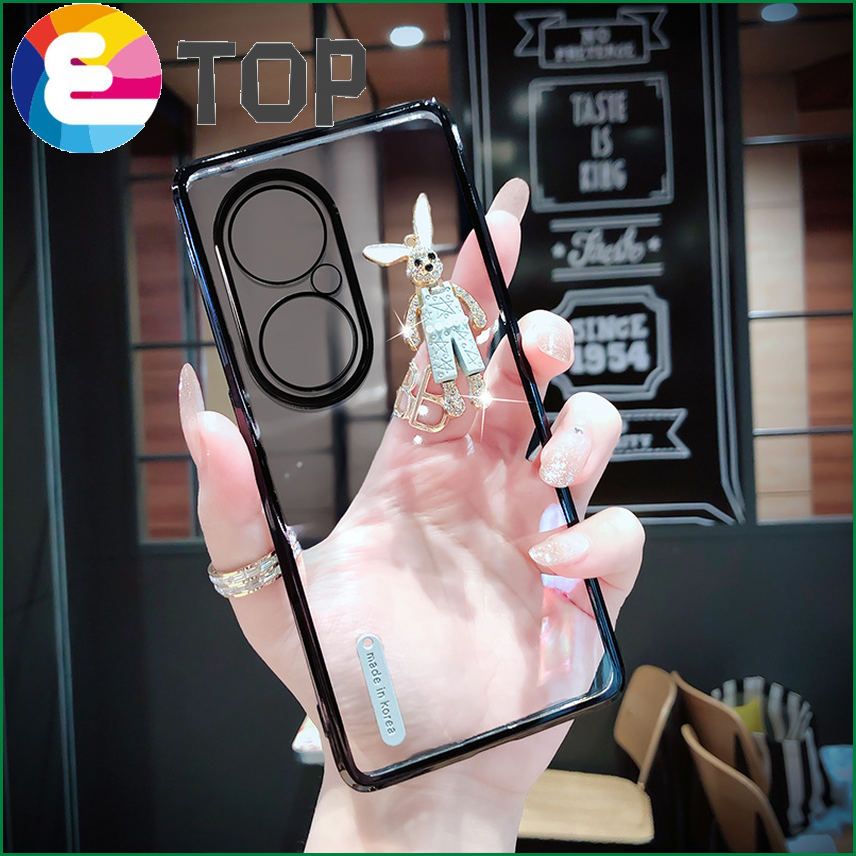 Suitable for Huawei p50 mobile phone shell transparent silicone soft shell p50Pro cartoon cute rabbit female protective sleeve tide