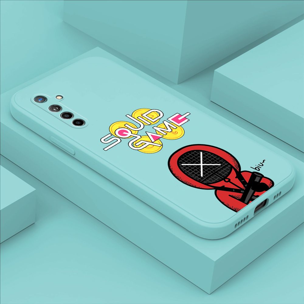 ZeroQiQi for Realme XT Case Fashion Cartoon Electric Baton Judge Role Phone CoverSquare Liquid Silicone Trend Phone Case