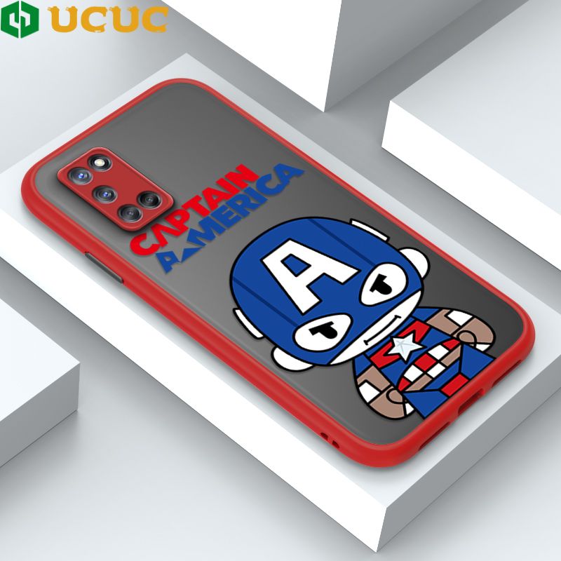 UCUC for OPPO A52 / A92 Back Cover Captain America Frosted Transparent Hard Phone Case Thin Shockproof Full Cover Camera Protect Case