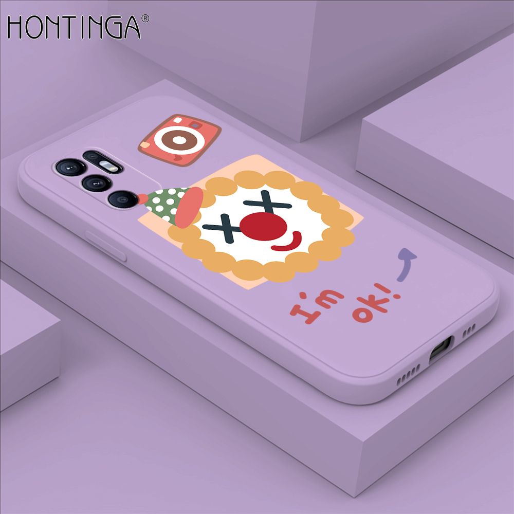 Hontinga for OPPO Reno6 Case New Cartoon Joker Phone Case Phone Case Soft Square Edge Silicone Cases Full Lens Cover Shockproof Protection Cover