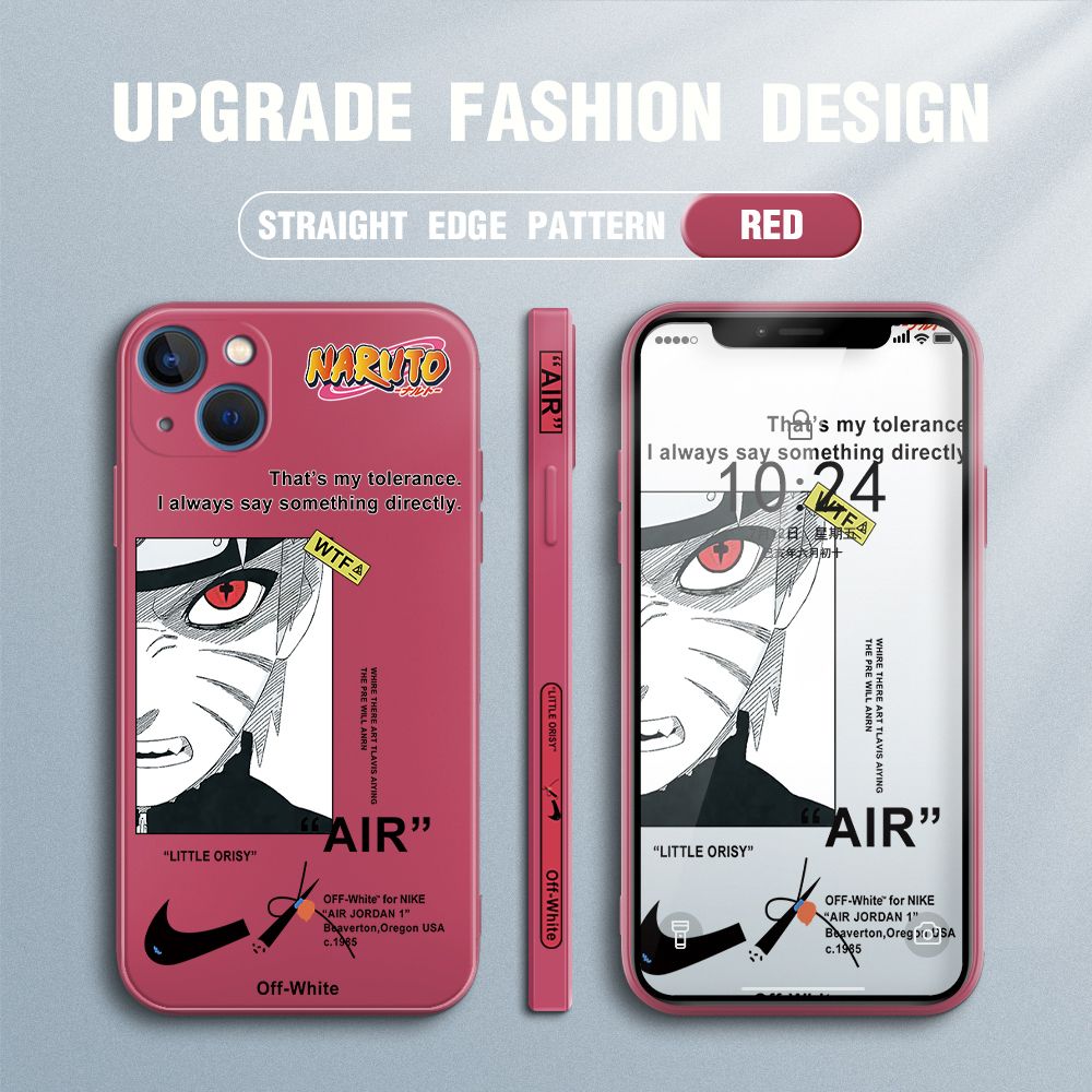 FHKL for iPhone 13 Mini Back Cover Red Eye Naruto Side design Soft Case Multicolor Liquid Silicone Phone Cases