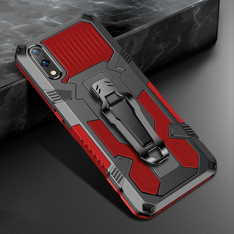 （Ready Stock)For Samsung Galaxy A10 / M10 Armor Warrior Shockproof PC + TPU Protective Case(Army Green)