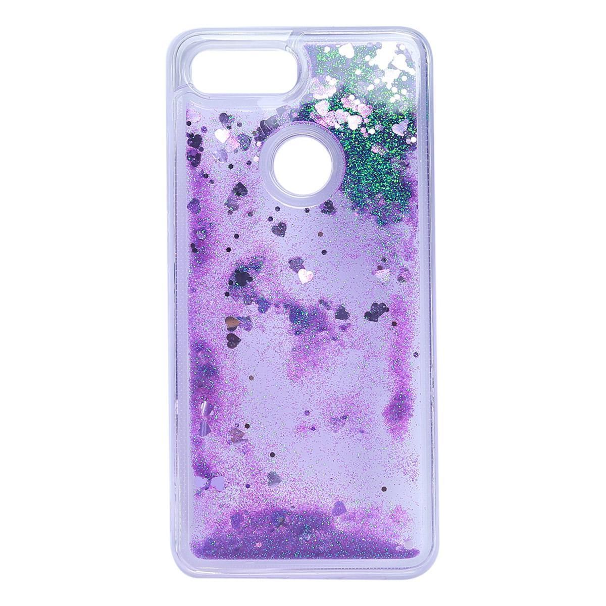 Mi 8 Lite 3D Glitter Exclusive and Ultra Thin Back Cover  -Purple&Transparent