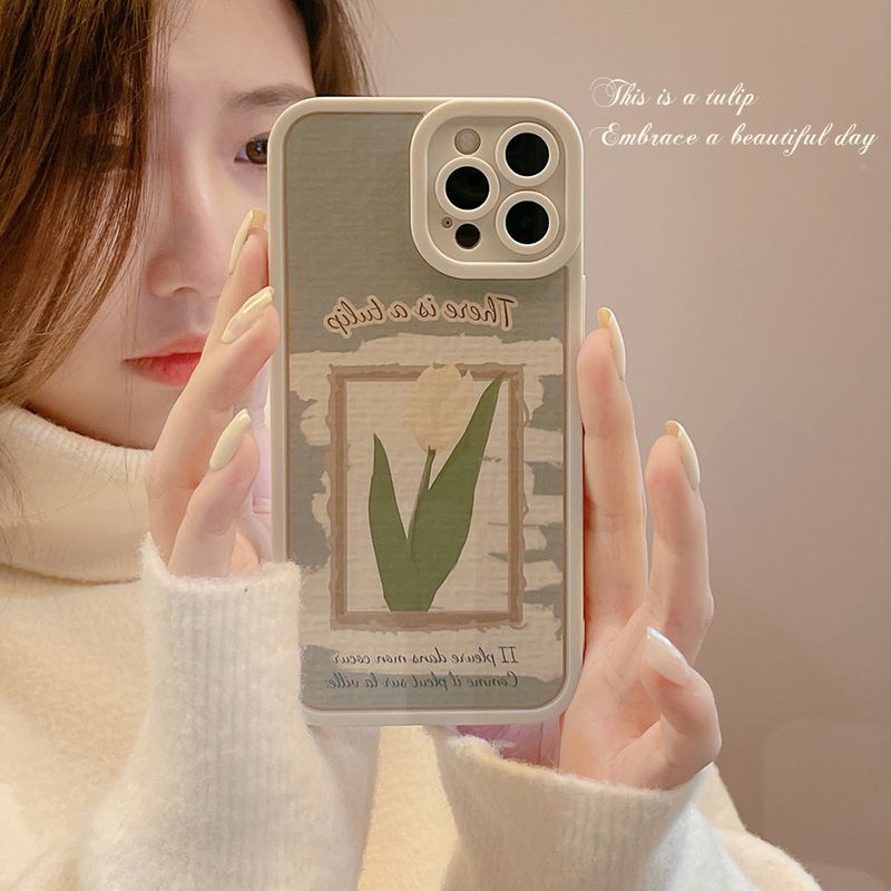Flower Pattern Case Soft Silicone Cover Mobile Phone Protective Case