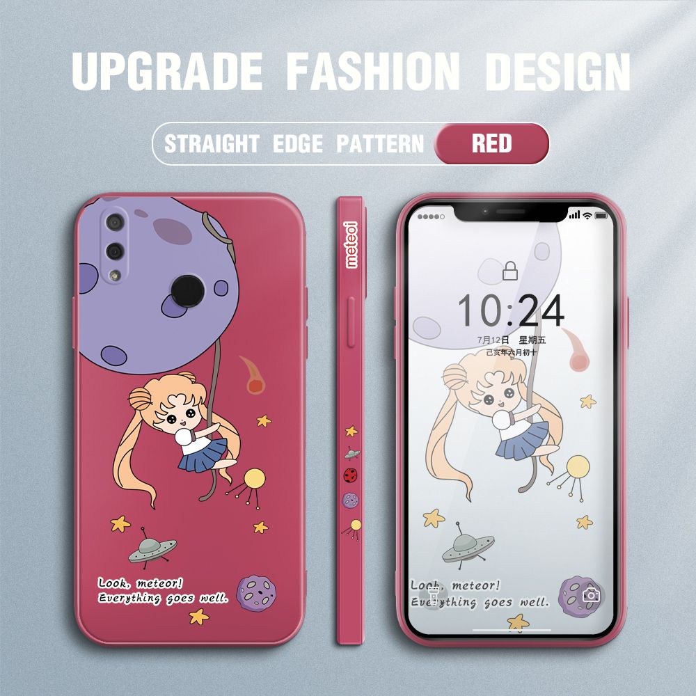 UCUC for Huawei Y9 2019 Back Cover Beauty Warrior Ultra Thin Soft Luxury Square Multicolor Liquid Silicone Phone Case