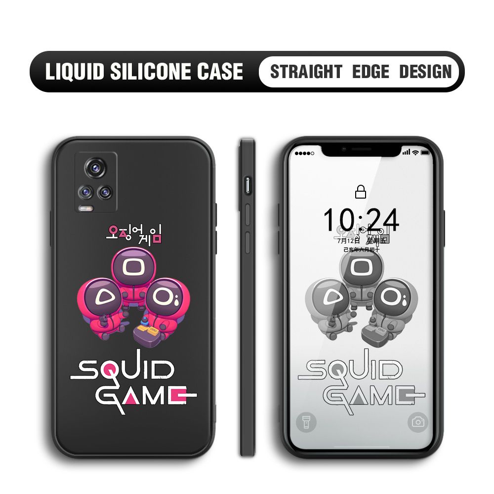 UCUC for Vivo V20 Pro Case Cute Cartoon Cute Squid Character Phone Cover Square Liquid Silicone Shockproof Phone Protective Case