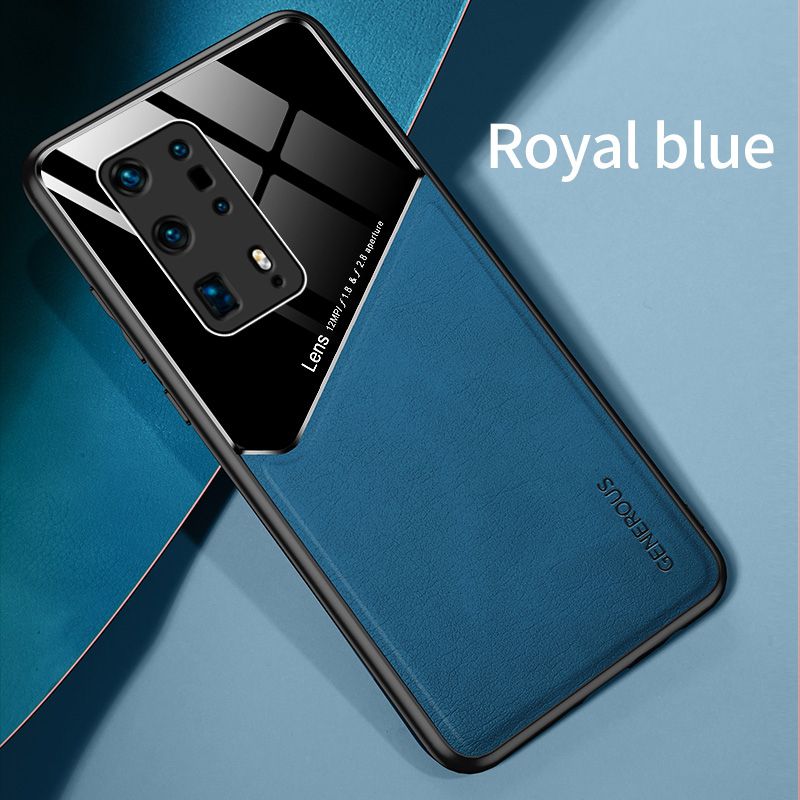 For Huawei P40 Pro+ Case Mix Color Fashion Slim Back Cover Camera Protection Hardcase Leather Business Casing Compatible with Magnetic Car Holder