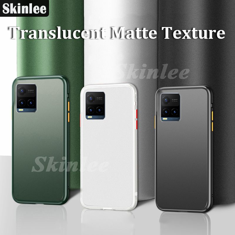 Phone Case For Vivo Y33S Luxury Shockproof Scrub PC Matte Transparent Soft edge Silicone Frame Hard Clear Protecive Back Cover for Vivo Y33S Cover Shell