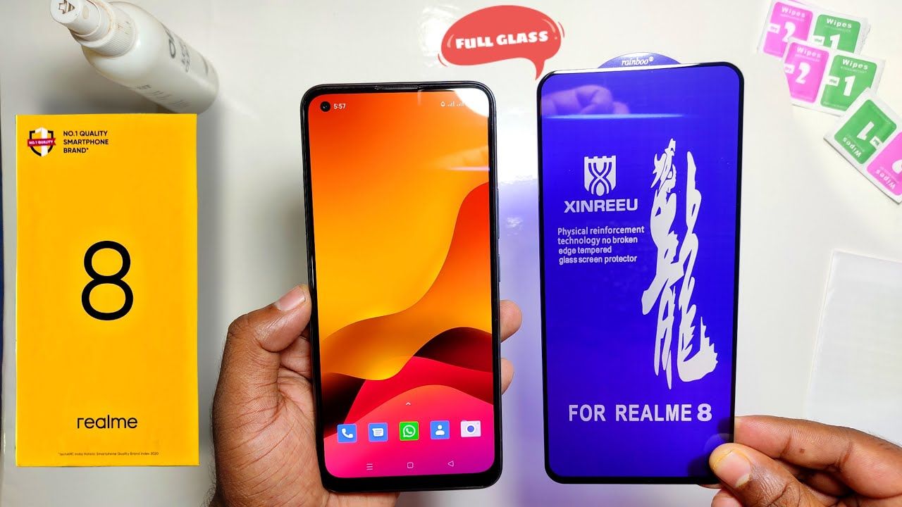 For Realme 8 / Realme 8 Pro Rinbo Rainbow Glass Protector Tempered Glass Screen Protector 9H Hardness Full Coverage