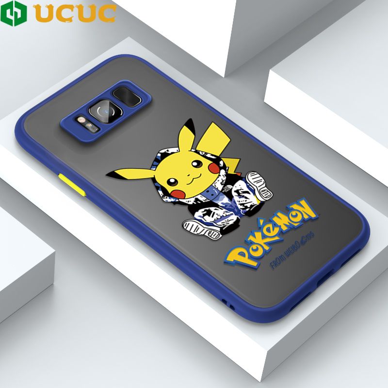 UCUC for Samsung Galaxy S8 Plus Back Cover Wrapped Pikachu Frosted Transparent Hard Phone Case Thin Shockproof Full Cover Camera Protect Case