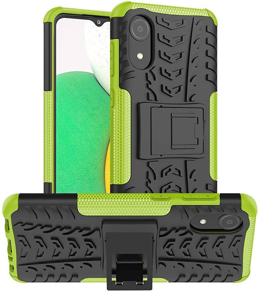 Galaxy A03 Core Case, Shockproof Hybrid Slim Dual Layer Rugged Rubber Hybrid Hard/Soft Impact Armor Defender Full Body Protective Case with Kickstand for Samsung Galaxy A03 Core