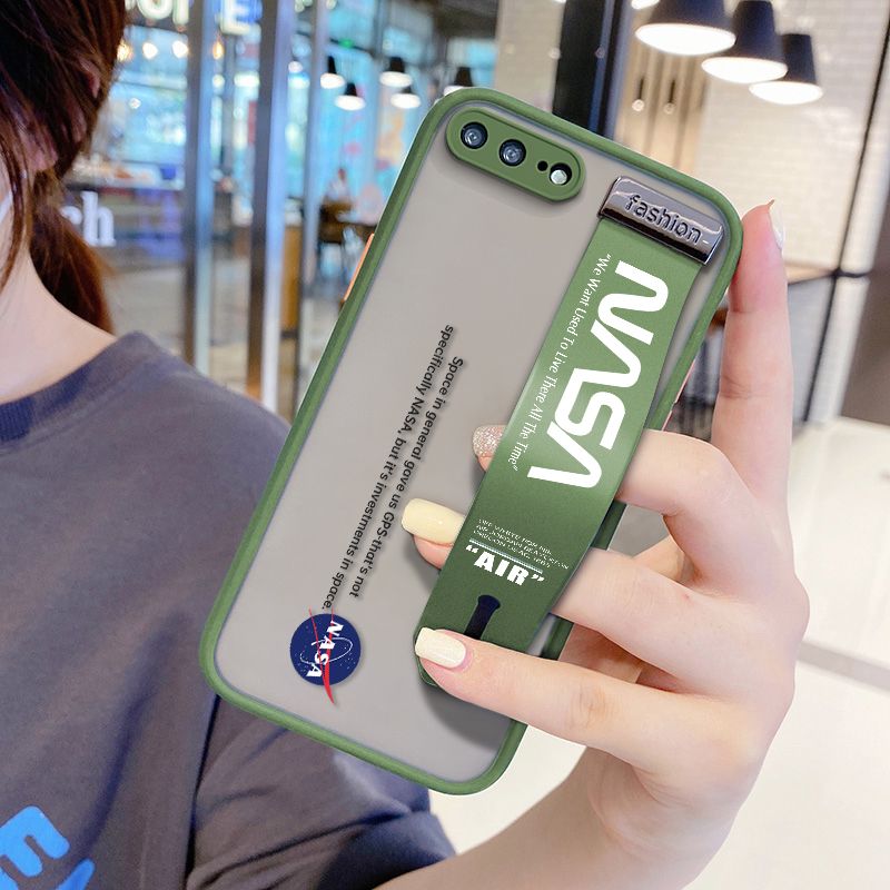 UCUC for iPhone 7 Plus Wrist Strap Case Popular NASA Wristband Printing Cover Shockproof Frosted Phone Case