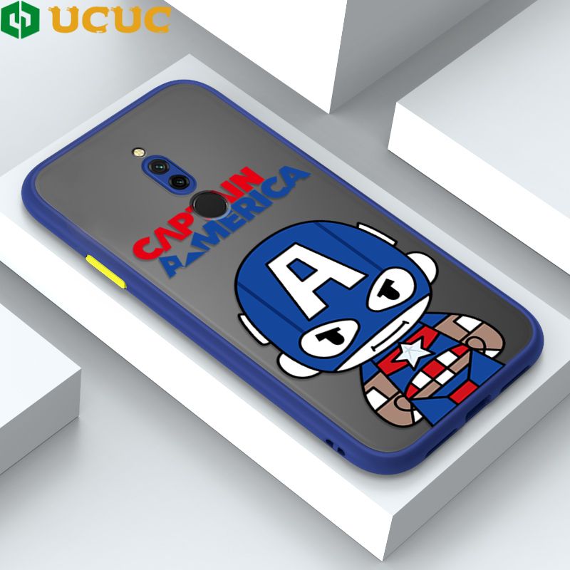 UCUC for Redmi 8 Back Cover Captain America Frosted Transparent Hard Phone Case Thin Shockproof Full Cover Camera Protect Case
