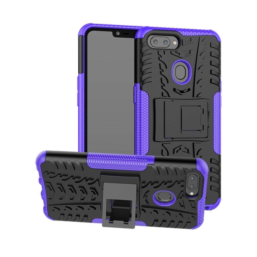 For OPPO A3s Dual Layer Heavy Duty Armor Tough Hybrid Shockproof Stand Protective Case Cover