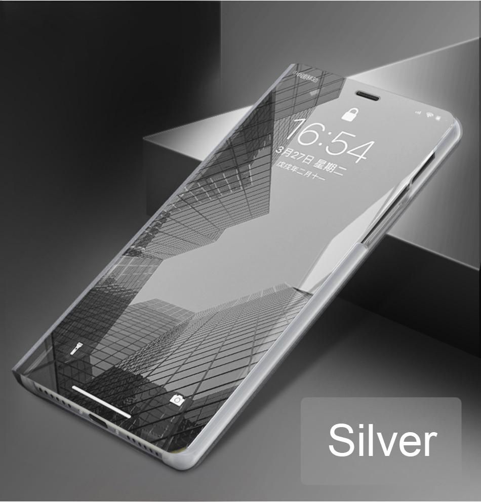 Smart Mirror Flip Phone Case For Huawei Nova 2i / Mate 10 Lite View PU Leather Stand Protective Cover