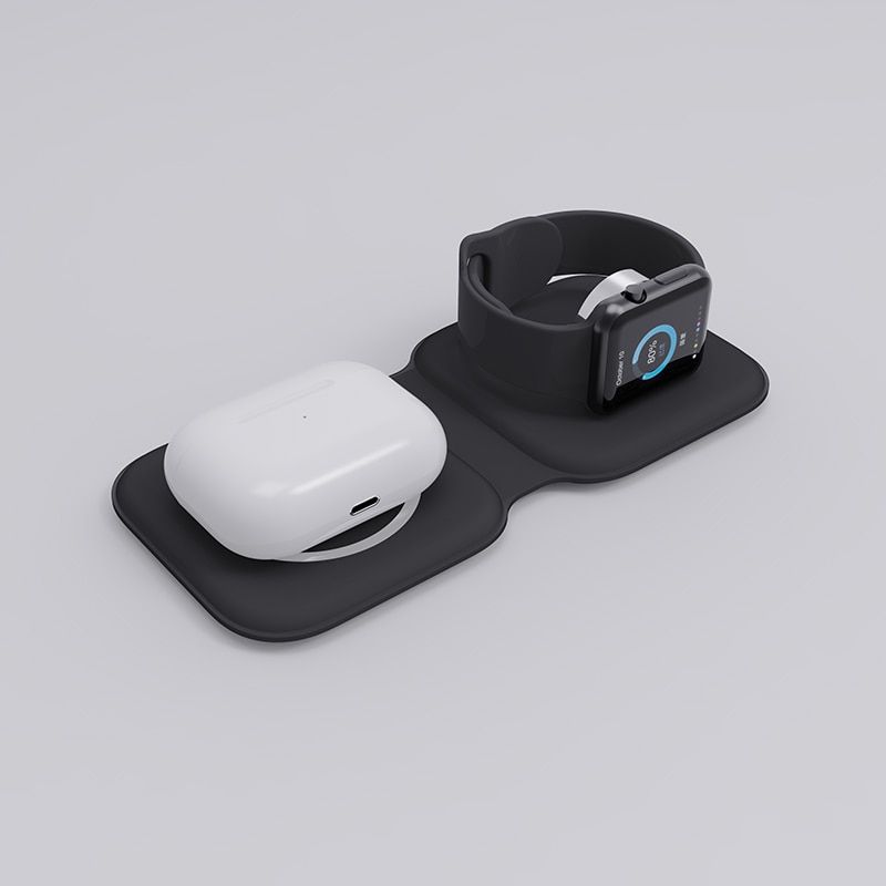 2 in 1 Magnetic Wireless Charger For Apple iPhone 13 12 Pro Max Mini Folding Macsafe Charging Pad For Apple Watch 7 Airpods Pro
