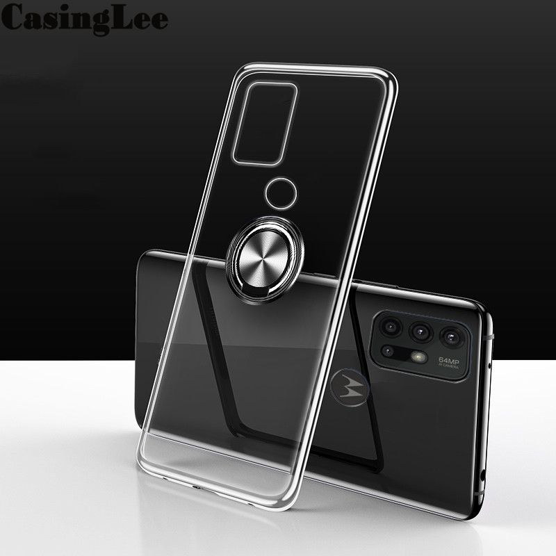 Protect Cover For Moto G10 Soft Case Clear Transparent Shockproof Car Magnetic Holder Ring Phone Cases Motorola G10  Back Cover