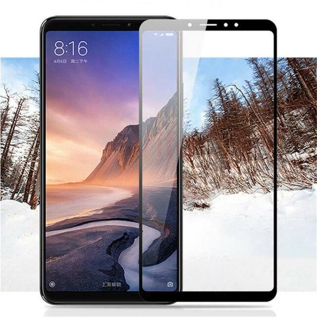For Xiaomi Mi Max 3 Full Covered Tempered Glass screen Protector 6D 9H-Black