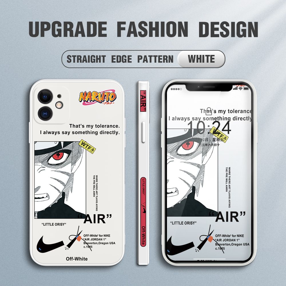 FHKL for iPhone 12 Back Cover Red Eye Naruto Side design Soft Case Multicolor Liquid Silicone Phone Cases