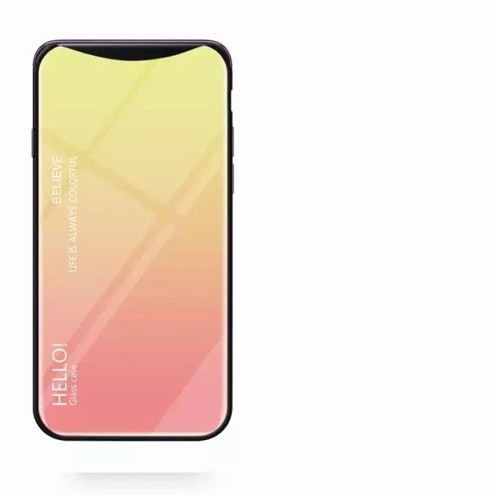 Gradient Color Tempered Glass Casing Protective Case Back Cover Soft TPU Bumper Case For OPPO Find X Case