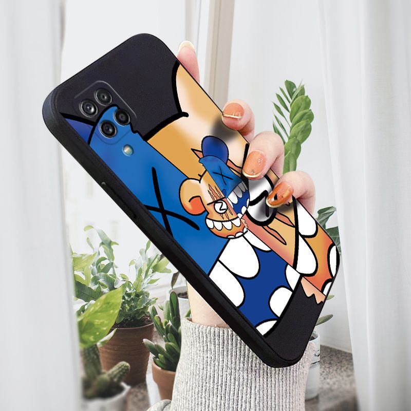 AMORVOR for Samsung Galaxy A12 5G/4G M12 Back Cover Fashion Popular Side design Soft Case Liquid Silicone Phone Cases