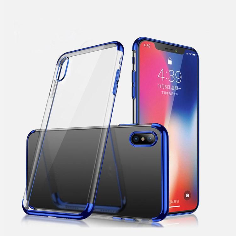 Tpu Back Cover for iPhone X/XS - Transparent and Blue