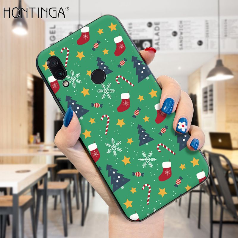 Hontinga for Redmi Note7 Case Merry Christmas Gifts for Girls Boys Phone Cover Shockproof Soft Silicone TPU Cases