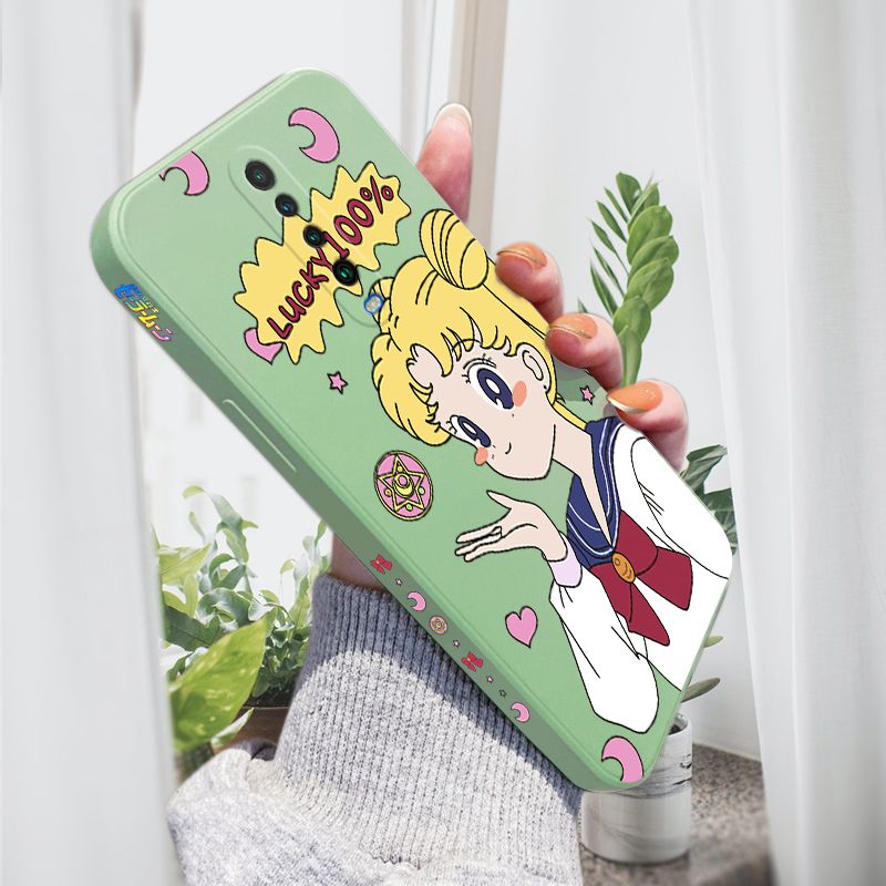 AMORVOR for Xiaomi Poco X2 Back Cover Anime Super Sailor Moon Side design Soft Case Liquid Silicone Phone Cases