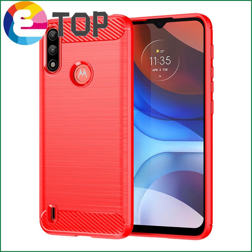 【ETOP】Carbon Fiber Texture Brushed Case for Motorola Moto G 5G Plus One fusion Silicone Shockproof Case for moto One fusion Plus cover