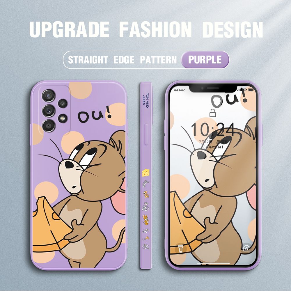 FHKL for Samsung Galaxy A52 5G / 4G Back Cover Jerry Side design Soft Case Multicolor Liquid Silicone Phone Cases