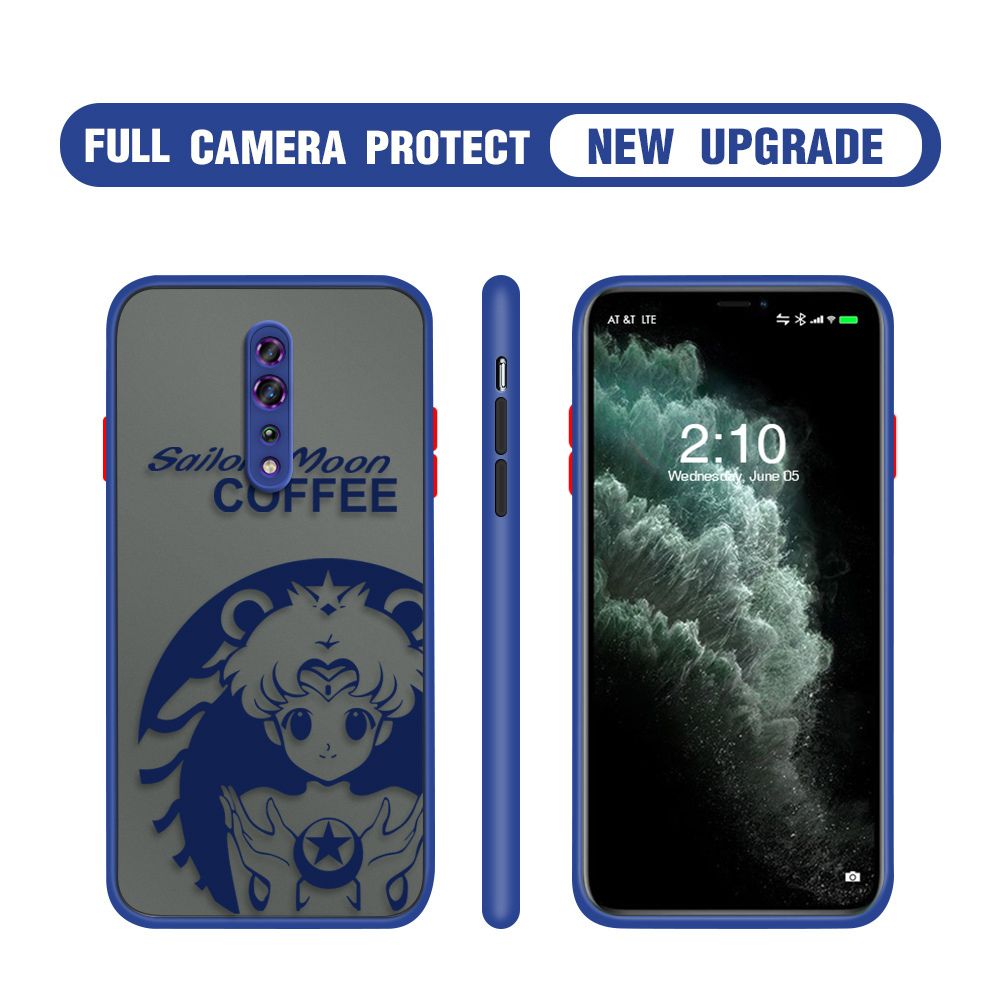 Hontinga for OPPO Reno Z Case Sailor Moon Cases Edge Frosted Transparent Phone Cover
