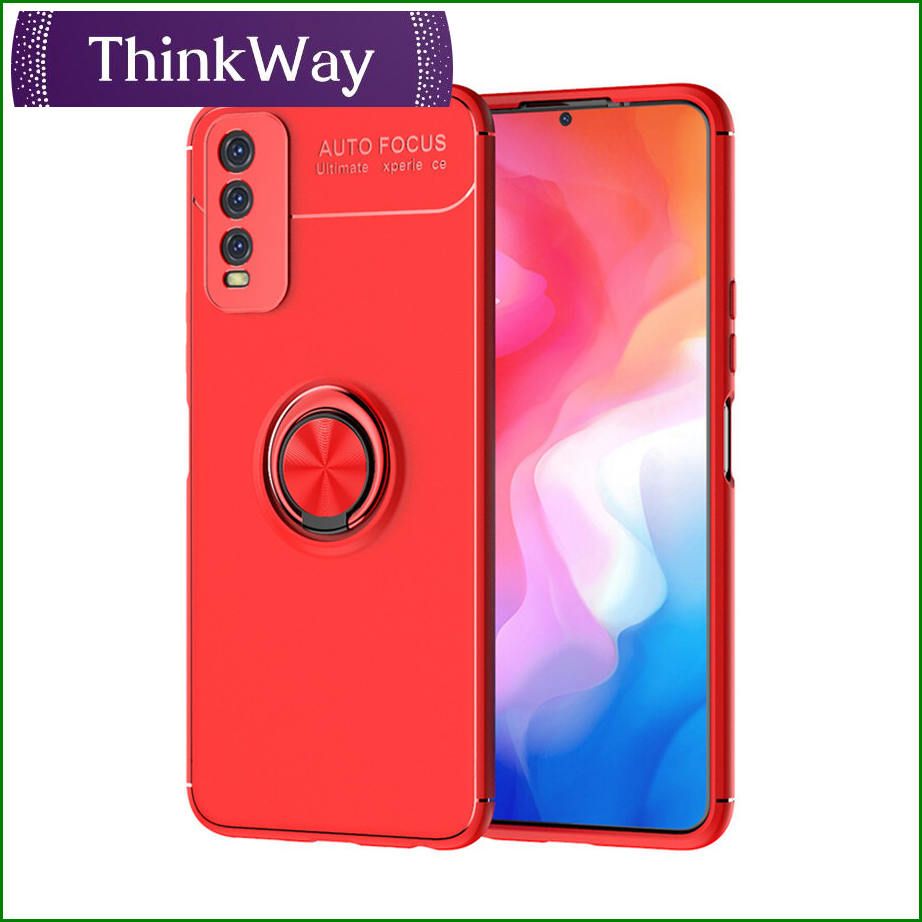 Soft TPU Back Case Cover, 360 Degree Rotating Invisible Ring Kickstand Holder Bracket For VIVO V19 foreign version & VIVO X50