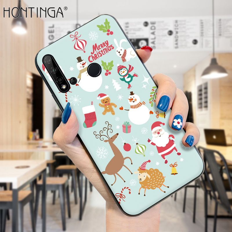 Hontinga for Huawei Nova 5i Case Merry Christmas Gifts for Girls Boys Casing Shockproof Soft Silicone TPU Phone Cover