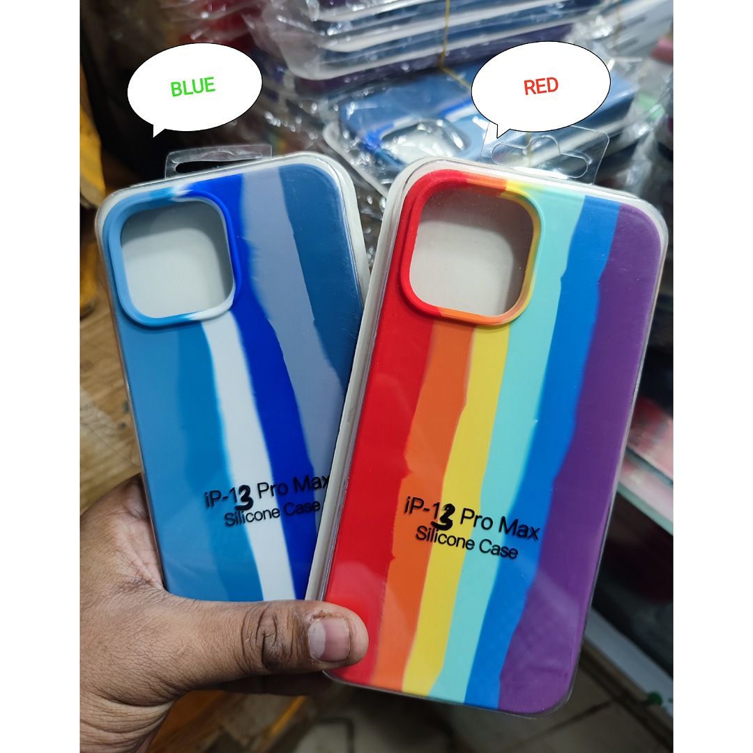 FOR_IP 13 PRO MAX SILICONE CASE_APPLE FULL BACK COVER RAINBOW